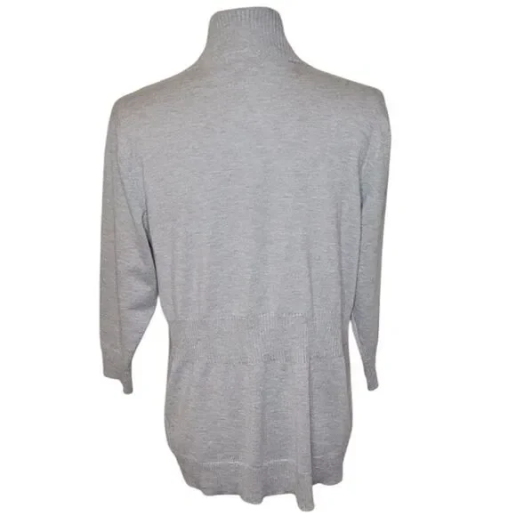 Covington Light Gray 3/4 Sleeve Open Cardigan Size M - Picture 4 of 6